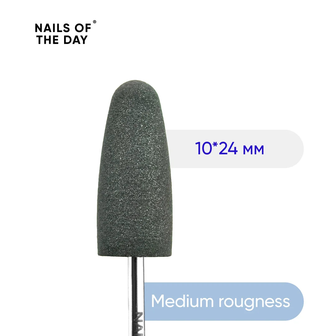 NAILSOFTHEDAY Silicone drill bit, medium rougness, grey 10*24 mm