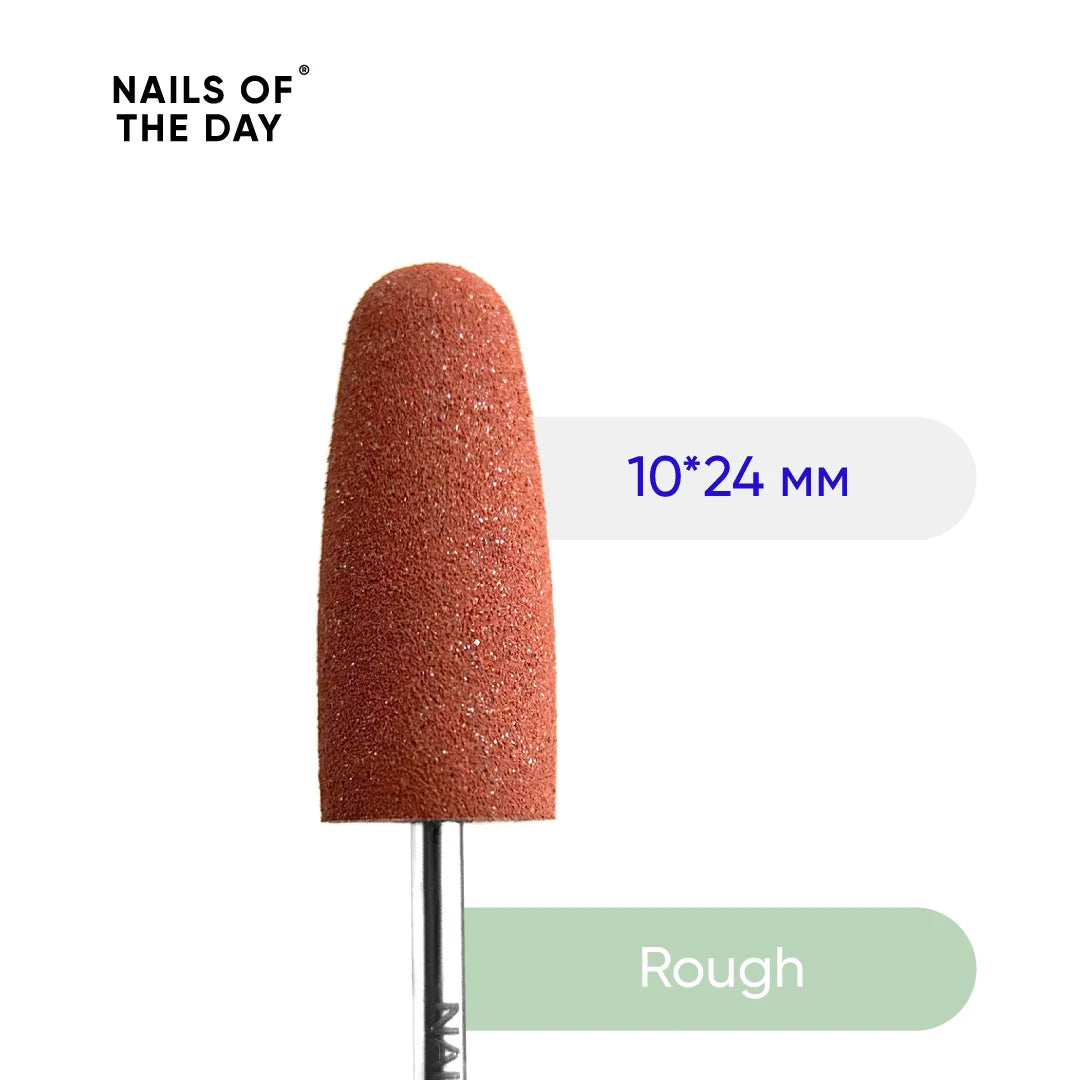 NAILSOFTHEDAY Silicone drill bit, rough, red 10*24 mm