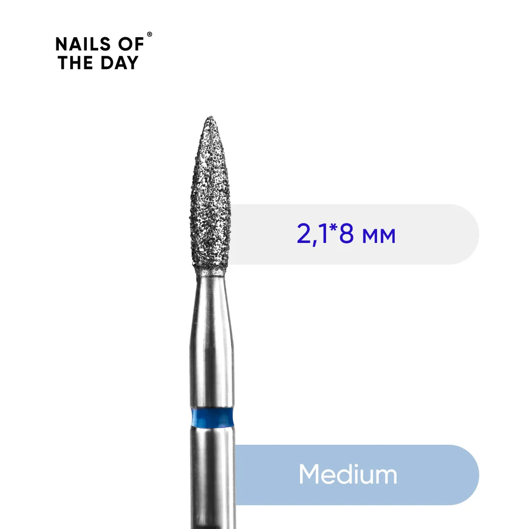 NAILSOFTHEDAY Diamond flame cutter 2.1*8 mm, blue