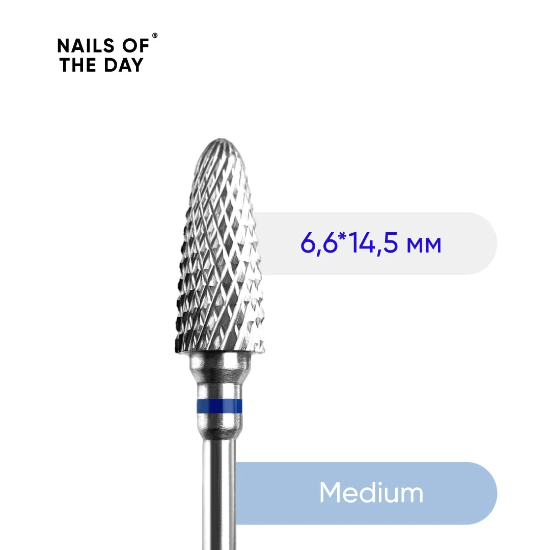 NAILSOFTHEDAY Carbide nail drill bit corn blue, 6.6*14.5 mm