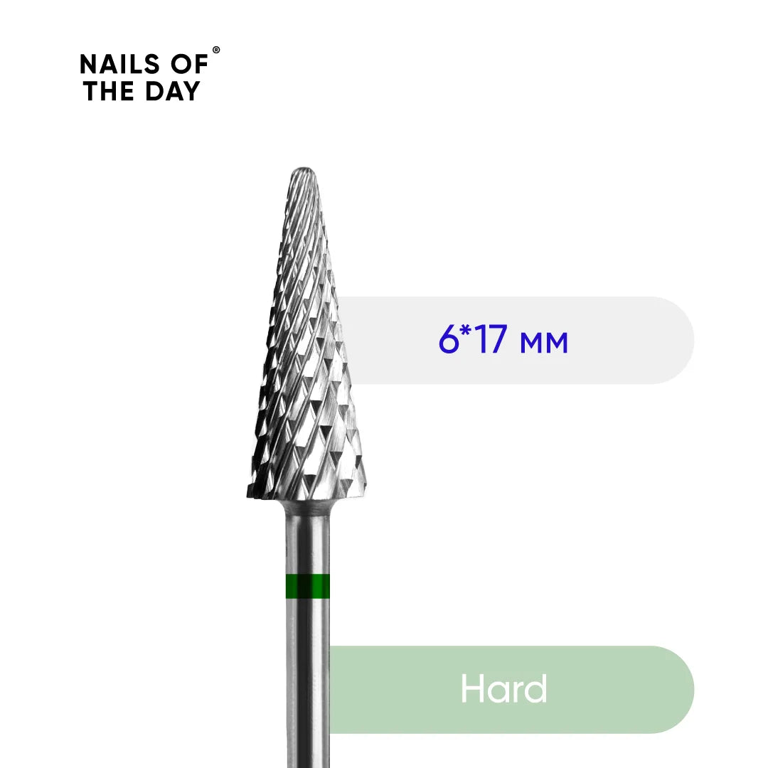 NAILSOFTHEDAY Milling carbide cone green, 6*17 mm