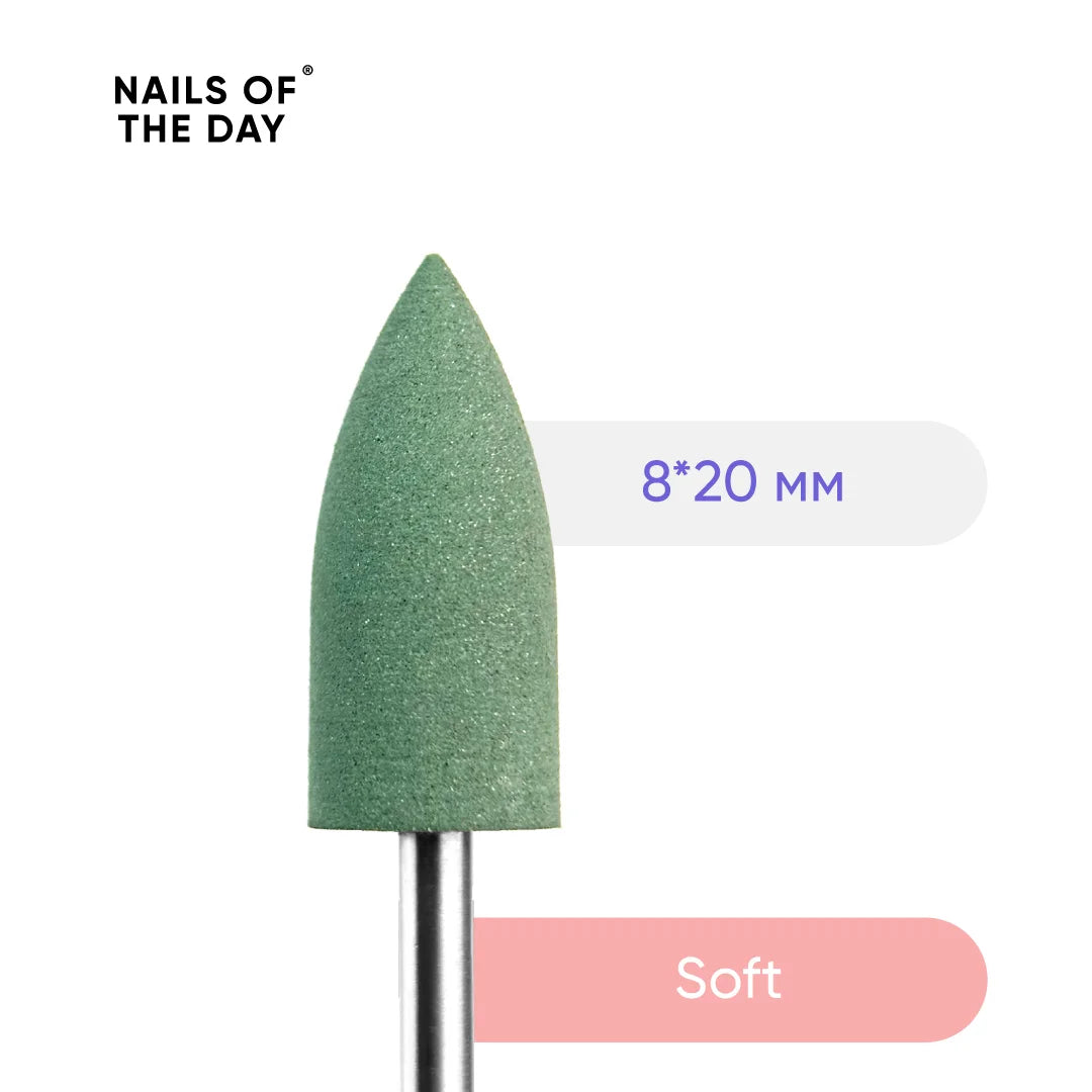 NAILSOFTHEDAY Silicone drill bit, soft, green 8*20 mm