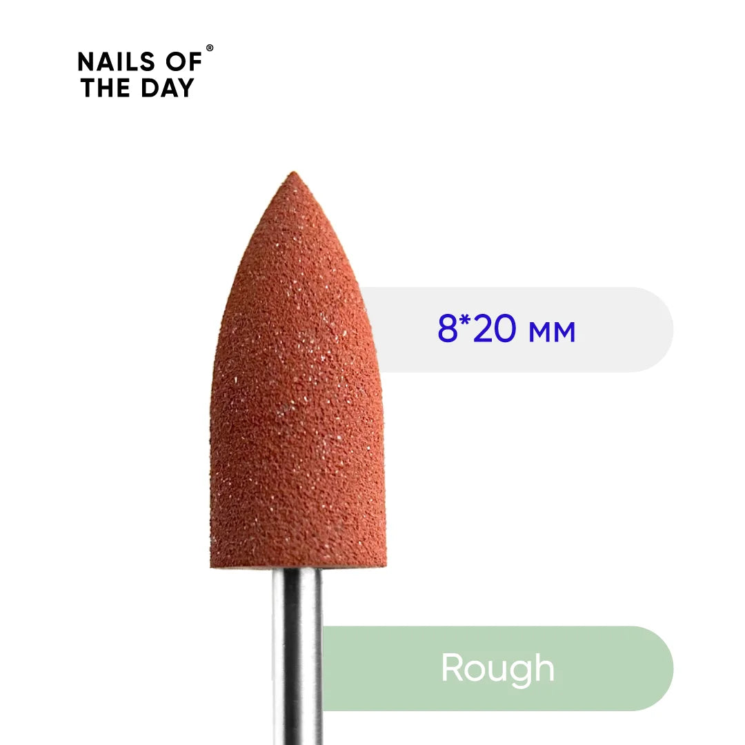 NAILSOFTHEDAY Silicone drill bit, rough, red 8*20 mm