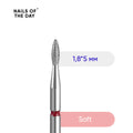 NAILSOFTHEDAY Diamond nail drill bit drop red, 1.8*5 mm