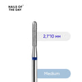 NAILSOFTHEDAY Diamond nail drill bit rounded cylinder blue, 2.1*10 mm