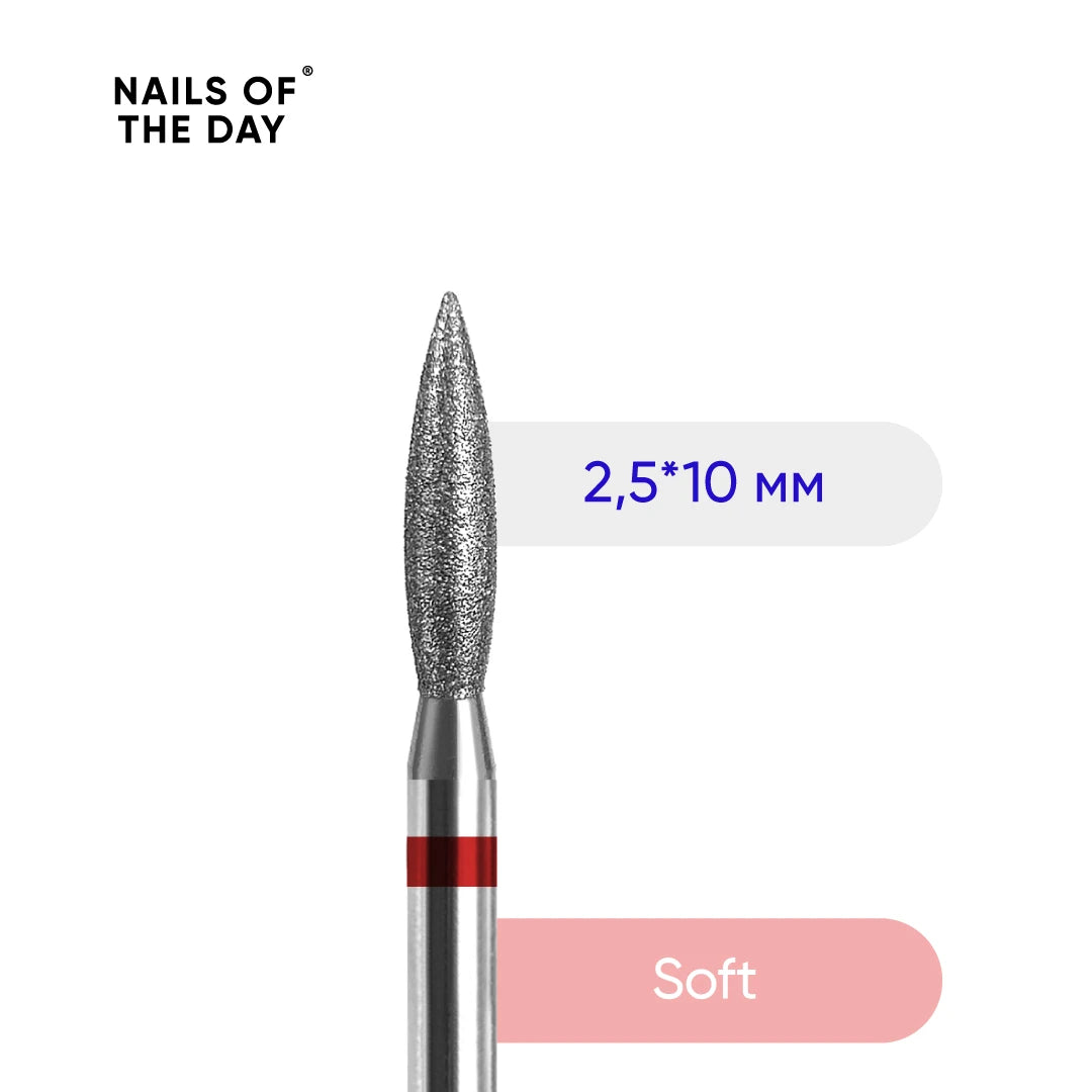 NAILSOFTHEDAY Diamond flame cutter 2.5*10 mm, red