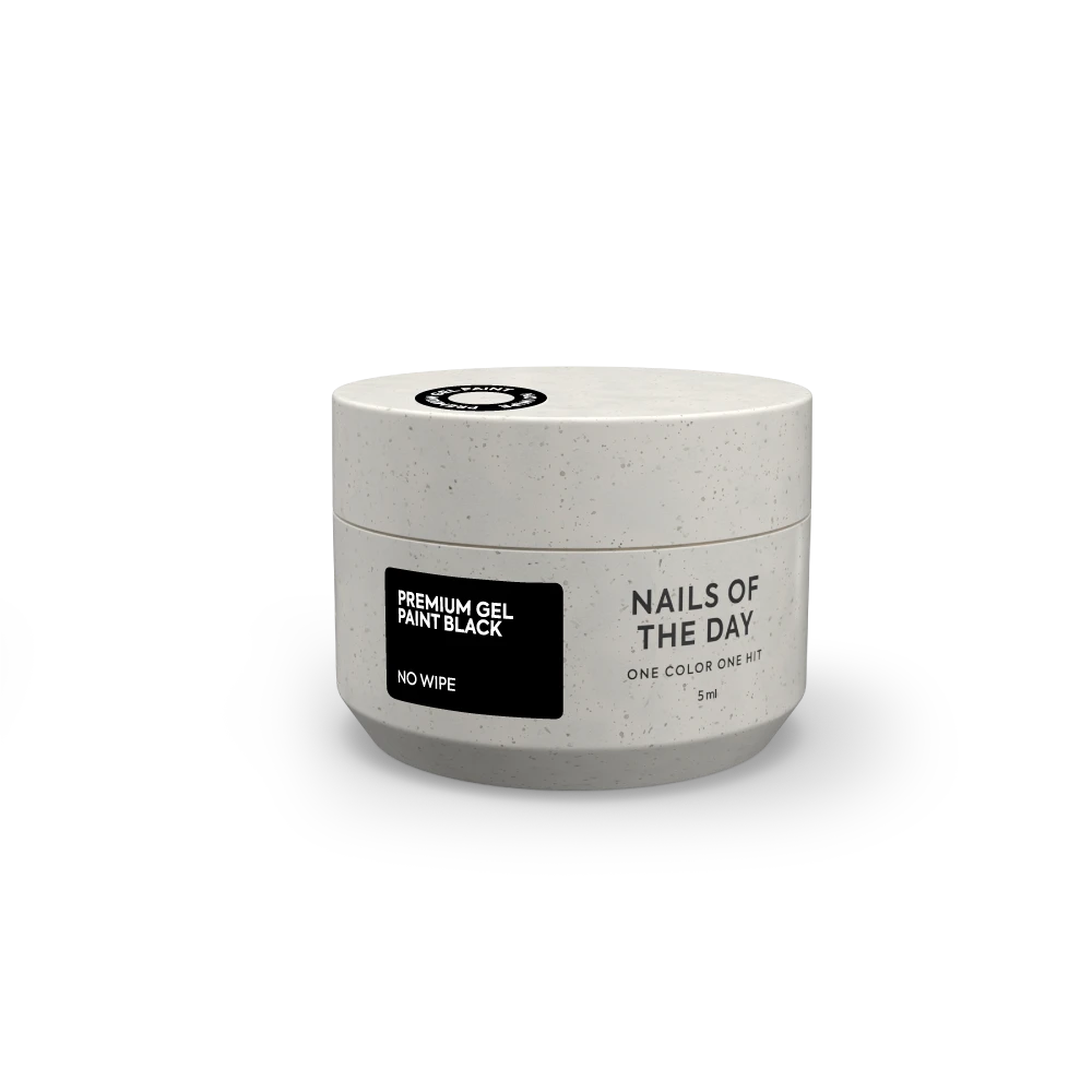 NAILSOFTHEDAY Premium gel paint Black no wipe, 5 ml