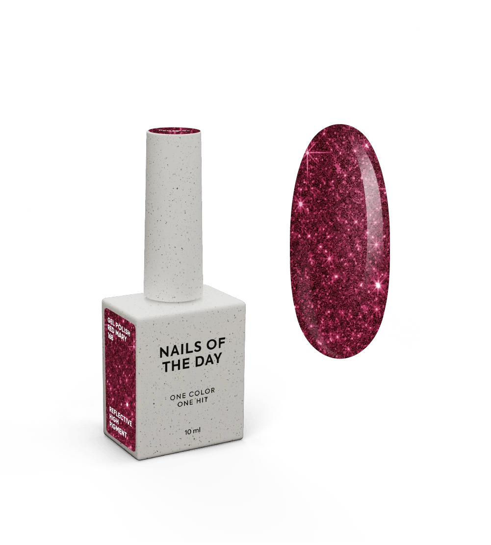 NAILSOFTHEDAY Reflective Gel polish Red Mary