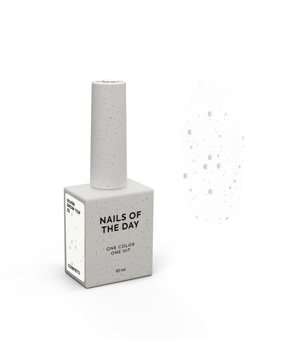 NAILSOFTHEDAY Silver Snow top 02, 10 ml